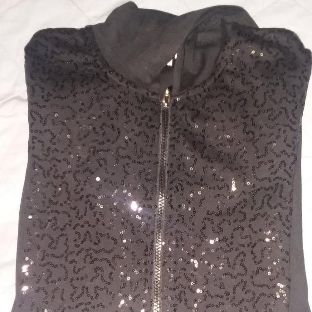 Black Sequins Hoodie - Size Small